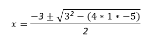 x=(-3±√(3^2-(41-5)))2